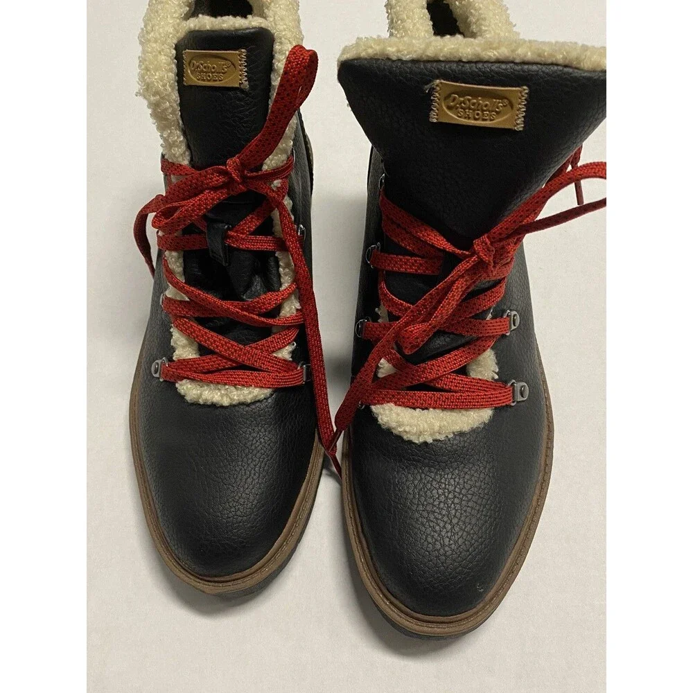 Dr Scholls Boots 9.5 M Lumberjack Lace Up Wedge Waterproof Ankle Booties Black